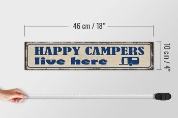 Panneau en bois disant 46x10cm, des campeurs heureux vivent ici, décoration de camping 4