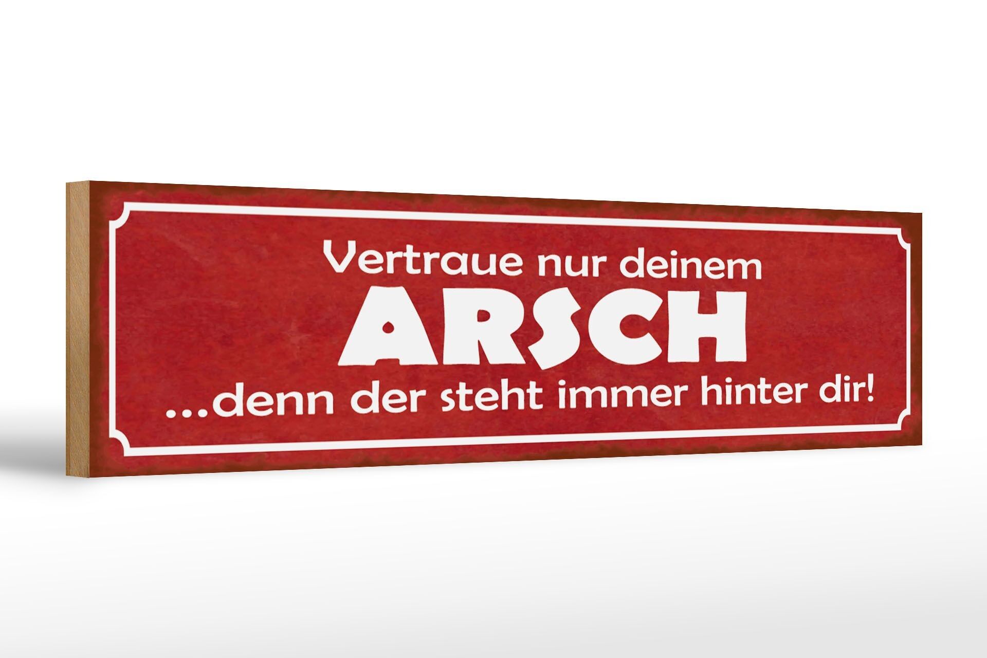 Holzschild Spruch 46x10cm vertraue nur deinem Arsch denn Dekoration