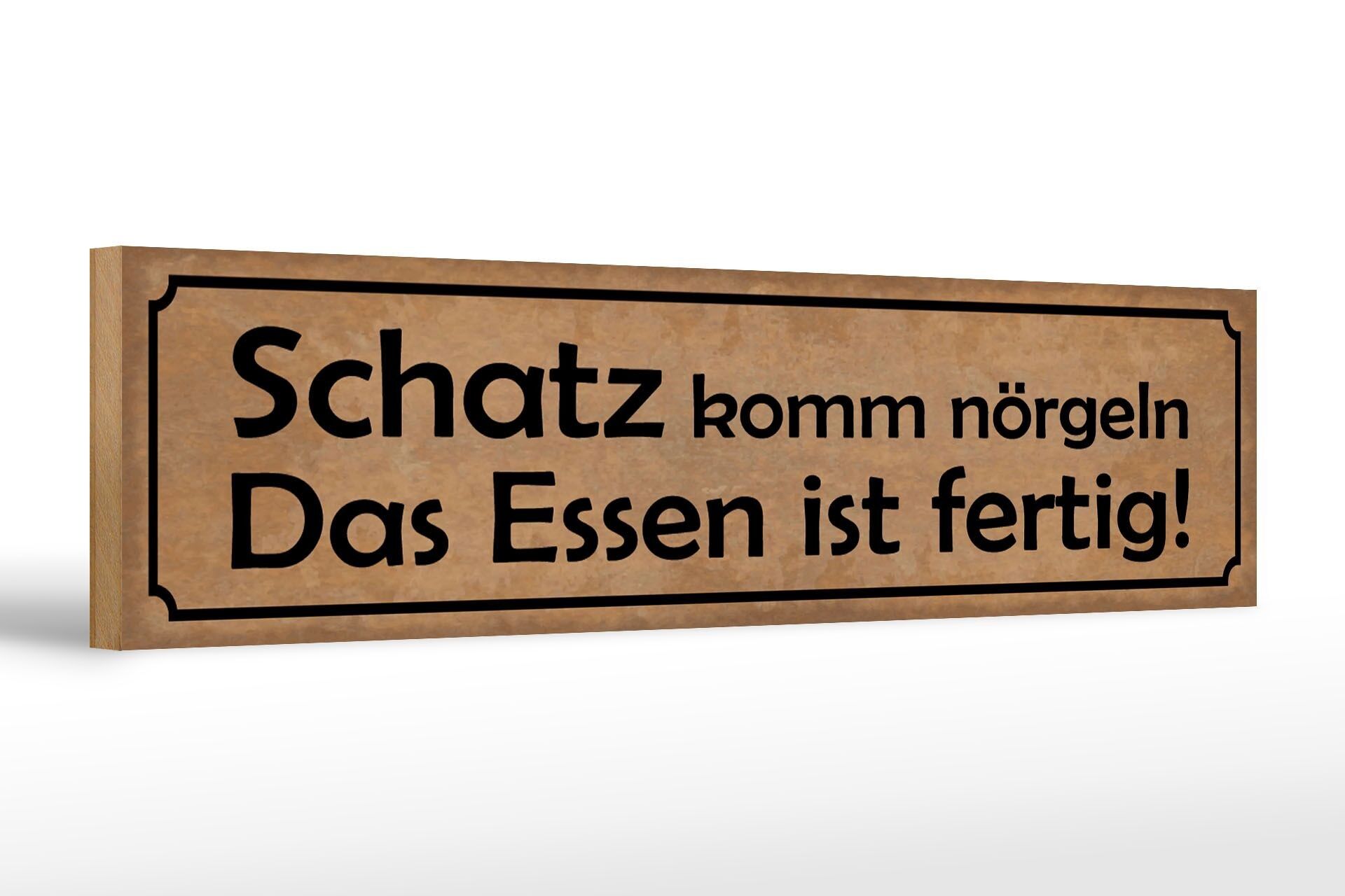 Cartello in legno con scritta "Tesoro vieni fastidioso Mangia pronto" decorazione 46x10 cm