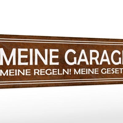 Cartello in legno con scritta 46x10 cm "Il mio garage regola le leggi" decorazione