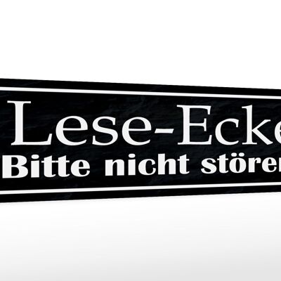 Holzschild Spruch 46x10cm Lese-Ecke bitte nicht stören Dekoration