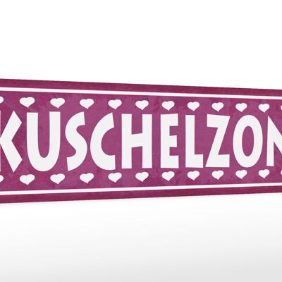 Holzschild Spruch 46x10cm Kuschelzone Herzen Geschenk Dekoration