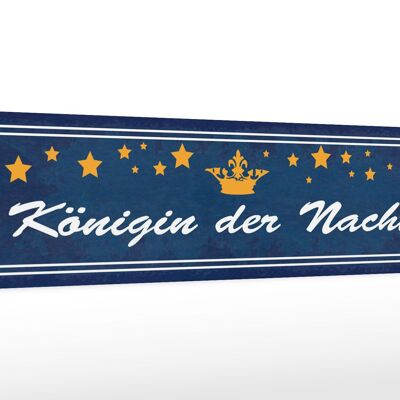 Holzschild Spruch 46x10cm Königin der Nacht Sterne Krone Dekoration