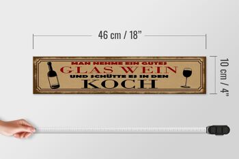 Panneau en bois disant 46x10cm prends un bon verre de vin décoration 4