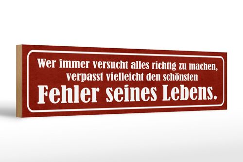 Holzschild Spruch 46x10cm schönster Fehler seines Lebens Dekoration