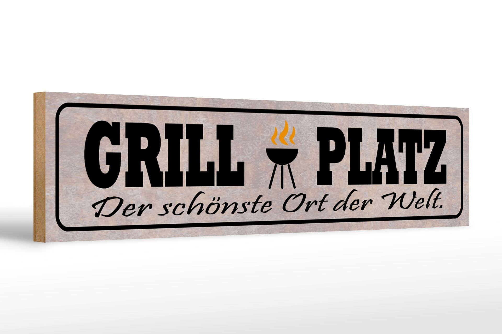 Wooden sign saying 46x10cm grill place most beautiful place world decoration