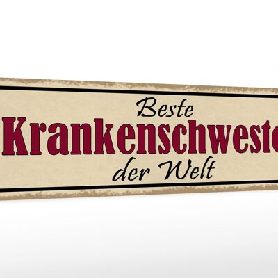 Holzschild Spruch 46x10cm beste Krankenschwester der Welt Dekoration