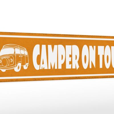 Cartello in legno con scritta Camper in tour, decorazione da campeggio, 46x10 cm