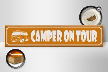 Panneau en bois disant 46x10cm Campeur en tournée décoration camping 2