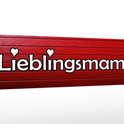 Holzschild Spruch 46x10cm Lieblingsmama Mama Herz Familie Dekoration