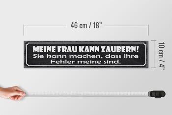 Panneau en bois disant 46x10cm ma femme peut évoquer, elle peut décorer 4