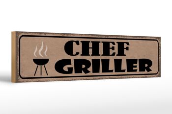 Panneau en bois disant 46x10cm Grill Chef Griller Cadeau Décoration 1