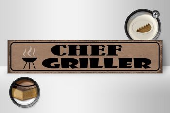 Panneau en bois disant 46x10cm Grill Chef Griller Cadeau Décoration 2
