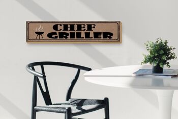 Panneau en bois disant 46x10cm Grill Chef Griller Cadeau Décoration 3