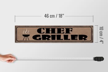 Panneau en bois disant 46x10cm Grill Chef Griller Cadeau Décoration 4