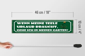 Panneau en bois disant 46x10cm Jardin quand mon âme est décoration de vacances 4