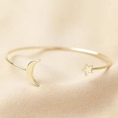 Gold Moon and Star Bangle