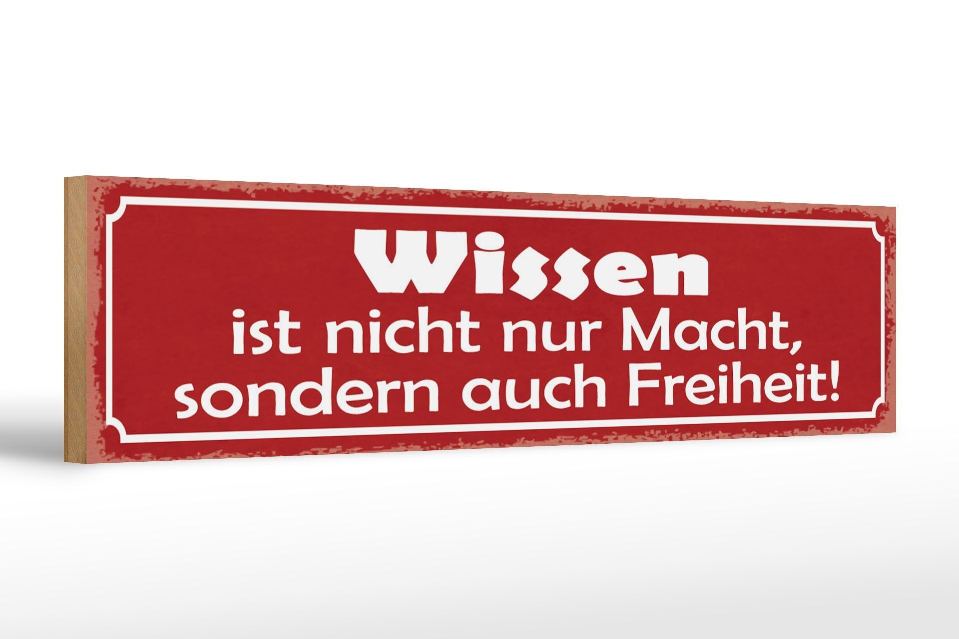 Cartello in legno con scritta 46x10 cm La conoscenza non è solo una decorazione di potere