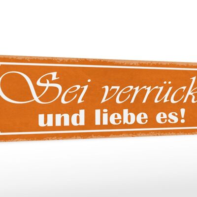 Holzschild Spruch 46x10cm sei verrückt und liebe es Dekoration