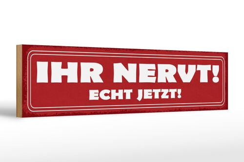 Holzschild Spruch 46x10cm ihr nervt echt jetzt Dekoration