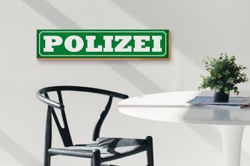 Panneau en bois avis 46x10cm décoration police 3