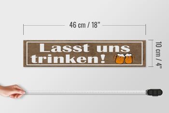 Panneau en bois disant 46x10cm buvons de la bière décoration 4
