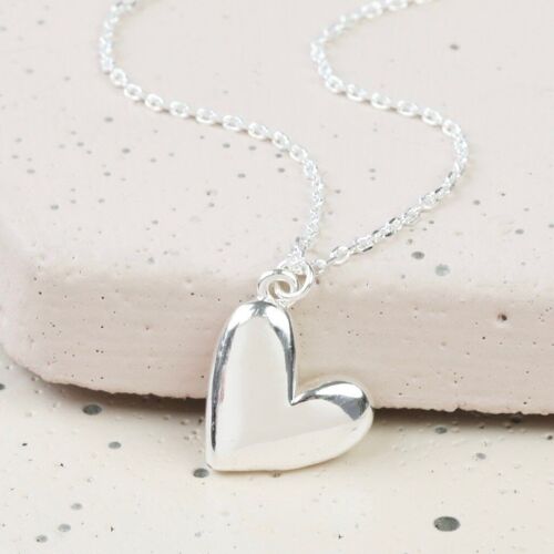 Silver 3D Heart necklace