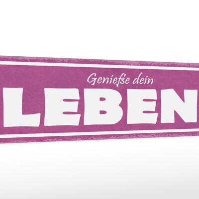 Holzschild Spruch 46x10cm genieße dein Leben Dekoration