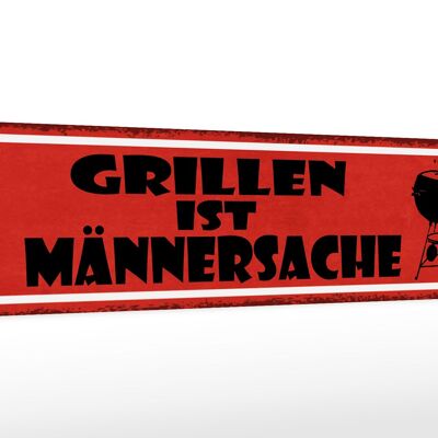 Holzschild Spruch 46x10cm Grillen ist Männersache Dekoration