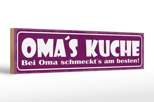 Holzschild Spruch 46x10cm Oma`s Küche schmeckt`s am besten Dekoration