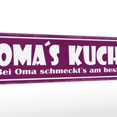 Holzschild Spruch 46x10cm Oma`s Küche schmeckt`s am besten Dekoration