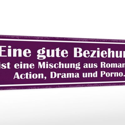 Holzschild Spruch 46x10cm gute Beziehung ist Mischung aus Dekoration