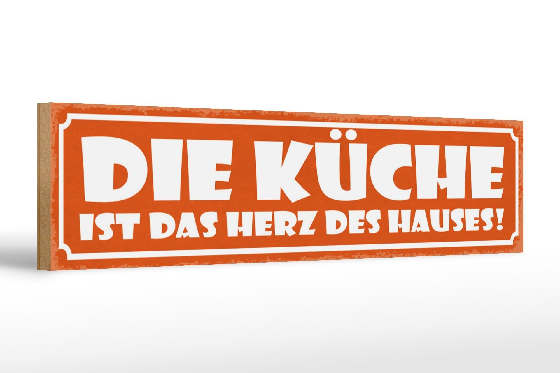 Cartello in legno con scritta 46x10 cm La cucina è il cuore della decorazione della casa