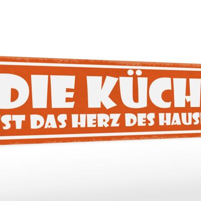 Holzschild Spruch 46x10cm Küche ist das Herz des Hauses Dekoration