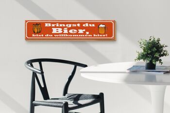 Panneau en bois disant 46x10cm Apportez-vous de la bière ici 3