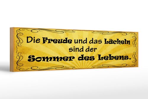 Holzschild Spruch 46x10cm Freude Lächeln Sommer des Lebens