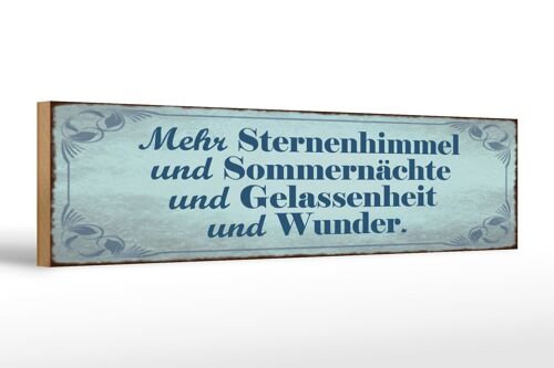 Holzschild Spruch 46x10cm Mehr Sternenhimmel Sommernächte