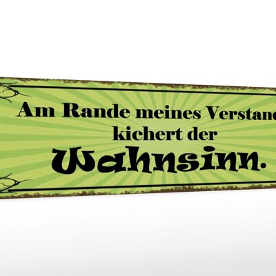 Holzschild Spruch 46x10cm Am Rande Verstands Wahnsinn Dekoration