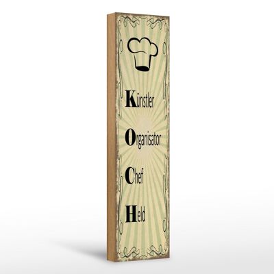 Holzschild Spruch 46x10cm Künstler Organisator Chef Held Dekoration