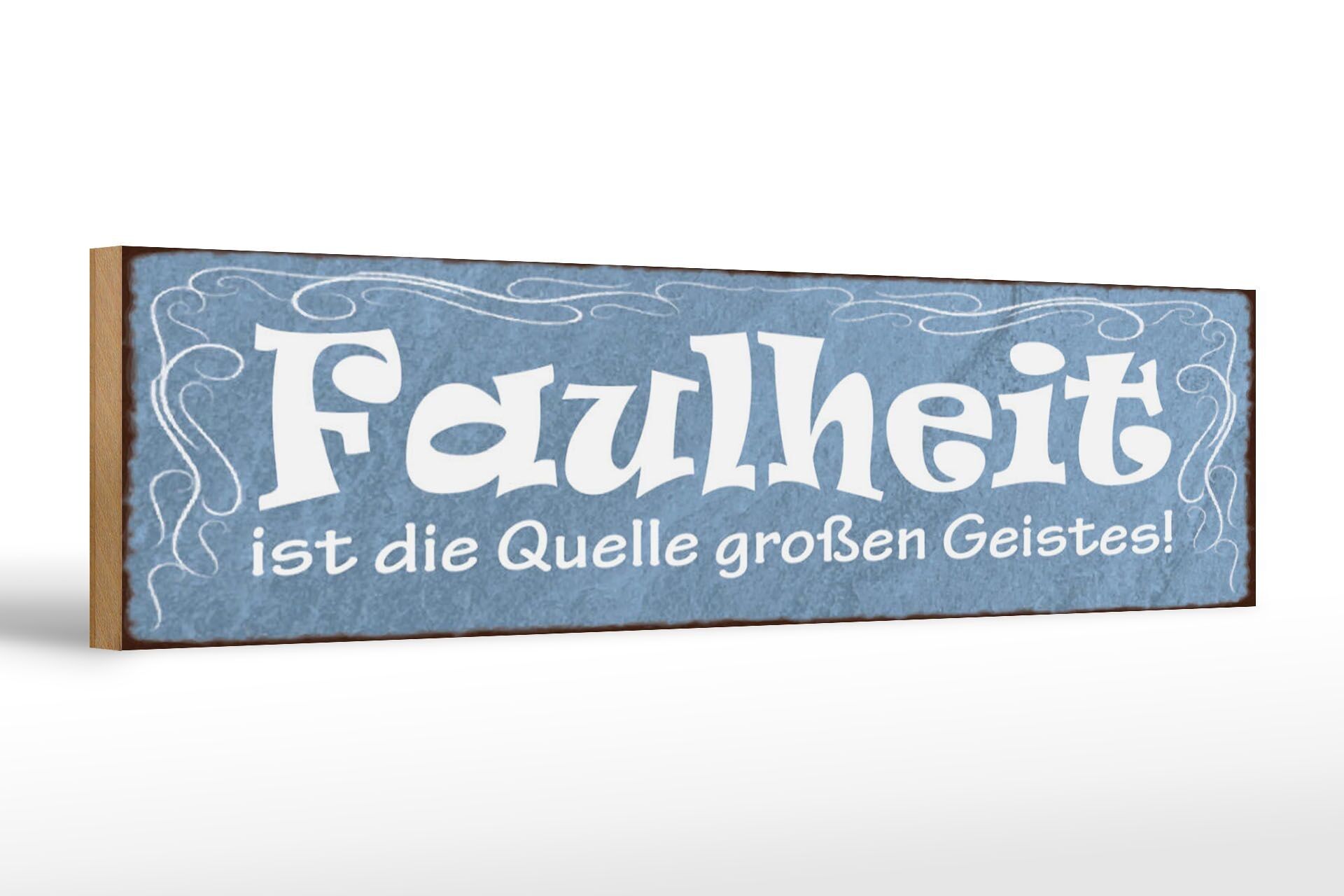 Cartello in legno con scritta "pigrizia" 46x10 cm, fonte di grande decorazione spirituale