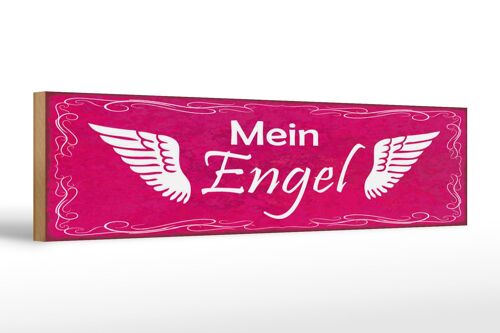 Holzschild Spruch 46x10cm Mein Engel Flügel Dekoration