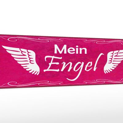 Holzschild Spruch 46x10cm Mein Engel Flügel Dekoration
