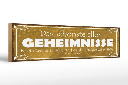 Holzschild Spruch 46x10cm Genie sein und einzige wissen Dekoration