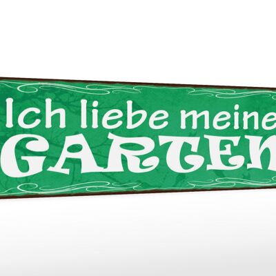 Holzschild Spruch 46x10cm Ich liebe meinen Garten Dekoration