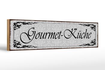 Panneau en bois note 46x10cm Gourmet - décoration gourmande cuisine 1