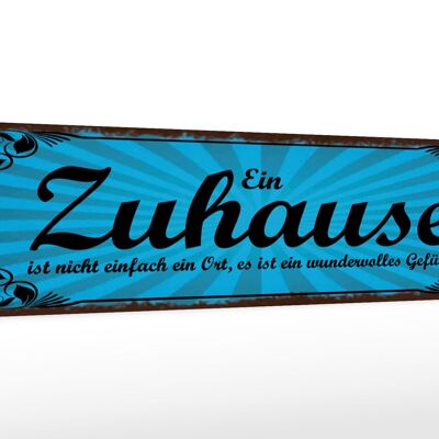 Holzschild Spruch 46x10cm Zuhause ist wundervolles Gefühl Dekoration