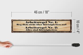 Panneau en bois indiquant la règle de travail n° 46x10cm.1 ne bouge pas la décoration 4