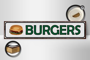 Panneau en bois note 46x10cm décoration burger fast food 2