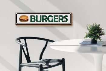 Panneau en bois note 46x10cm décoration burger fast food 3
