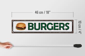 Panneau en bois note 46x10cm décoration burger fast food 4